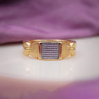 Men’s Gold-Tone Textured Statement Ring GMR -1