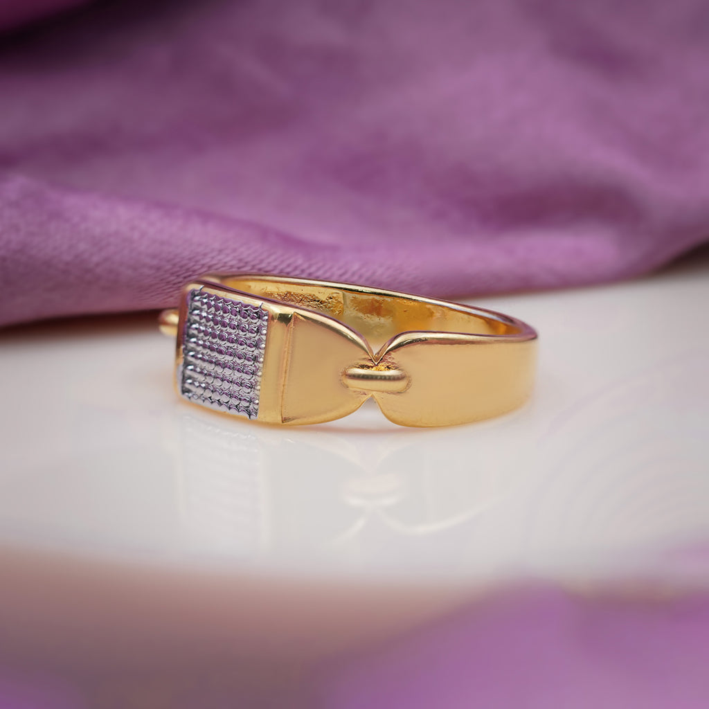 Men’s Gold-Tone Textured Statement Ring GMR -1
