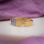 Men’s Gold-Tone Textured Statement Ring GMR -1