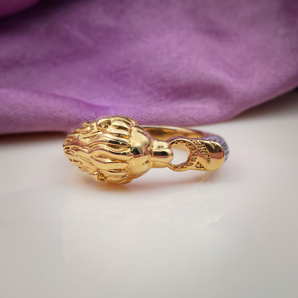 Men’s Gold Lion Head Statement Ring GMR -11