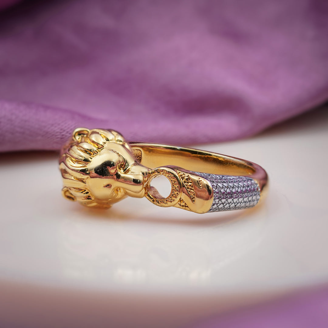 Men’s Gold Lion Head Statement Ring GMR -11