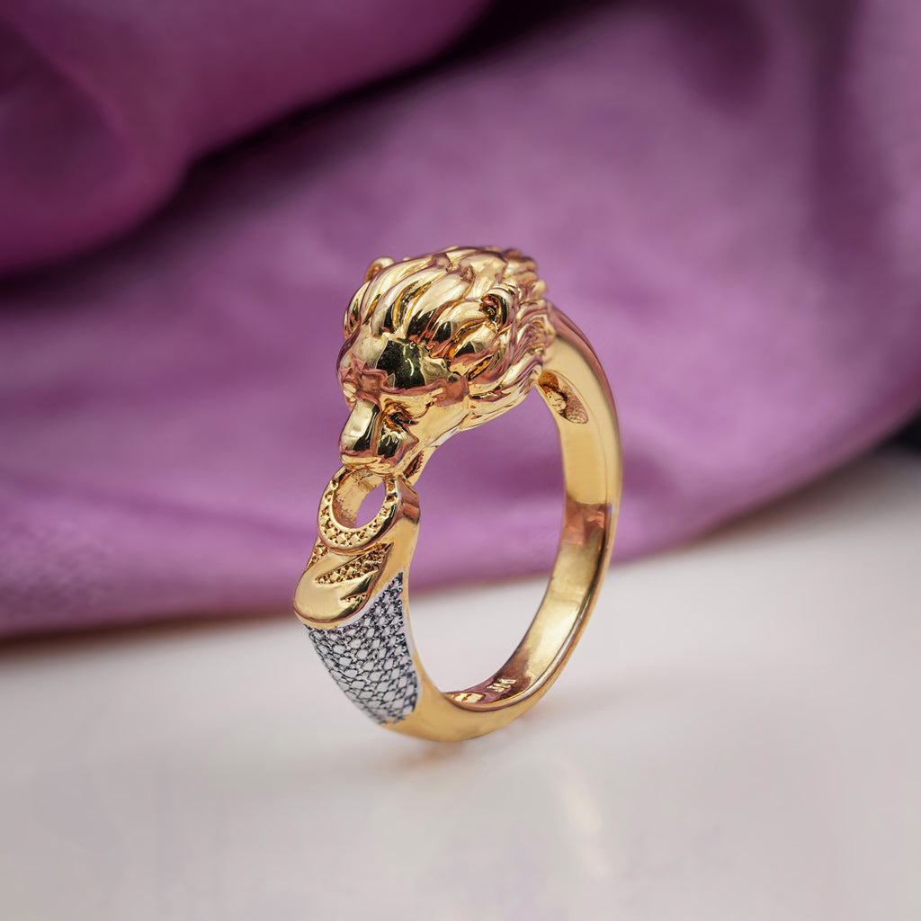 Men’s Gold Lion Head Statement Ring GMR -11