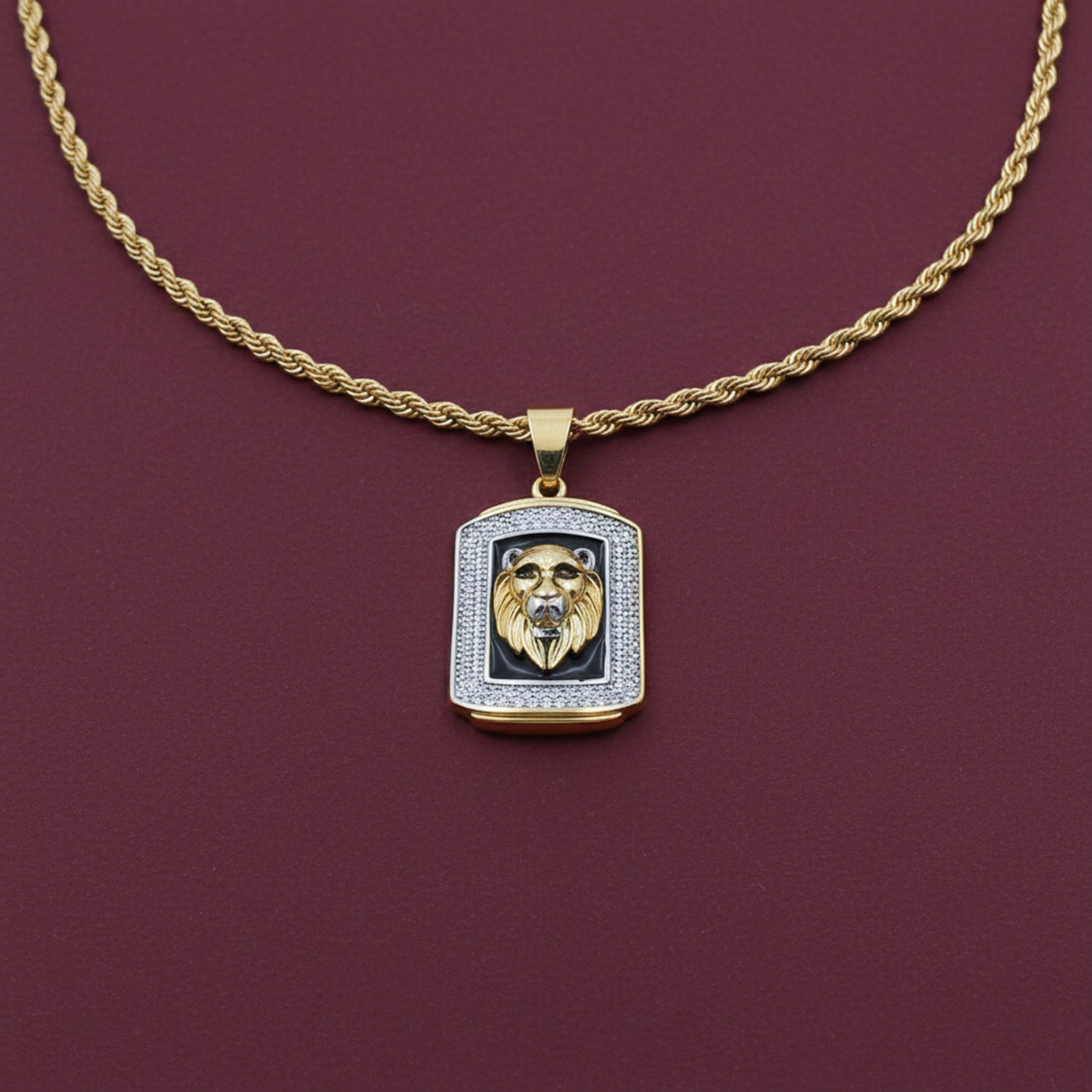 Men’s Lion Face Pendant Chain GMC -3