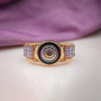 Men’s Gold-Tone Black Evil Eye Ring GMR -7