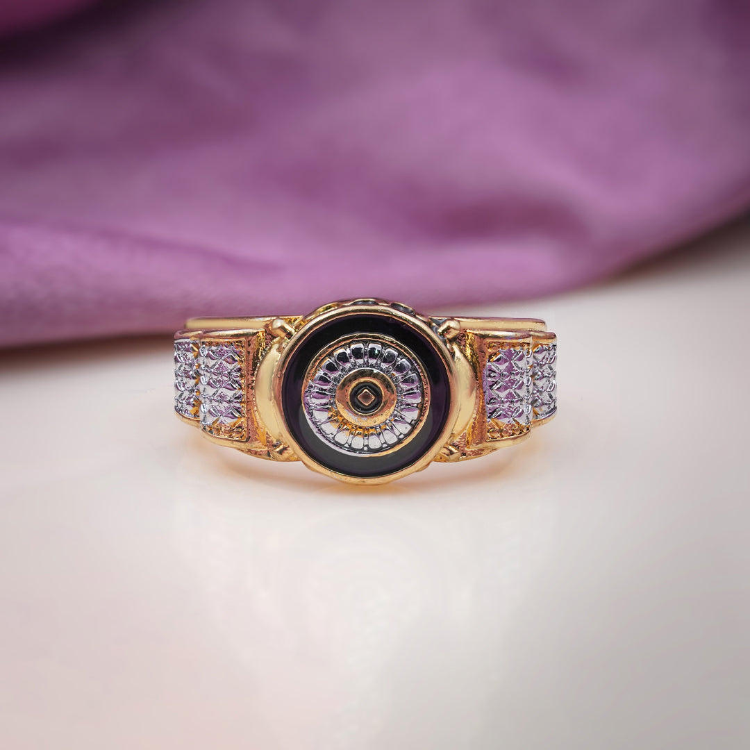Men’s Gold-Tone Black Evil Eye Ring GMR -7