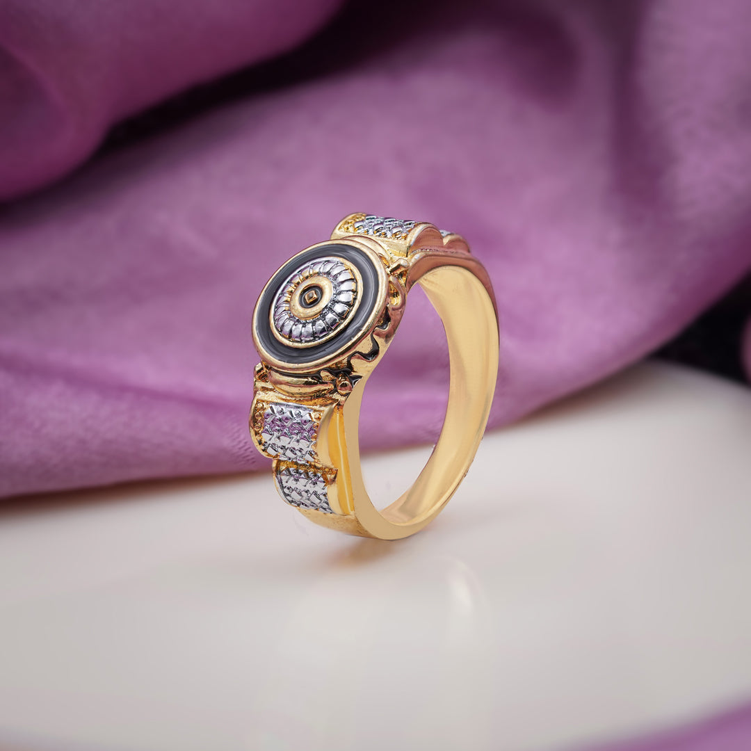 Men’s Gold-Tone Black Evil Eye Ring GMR -7