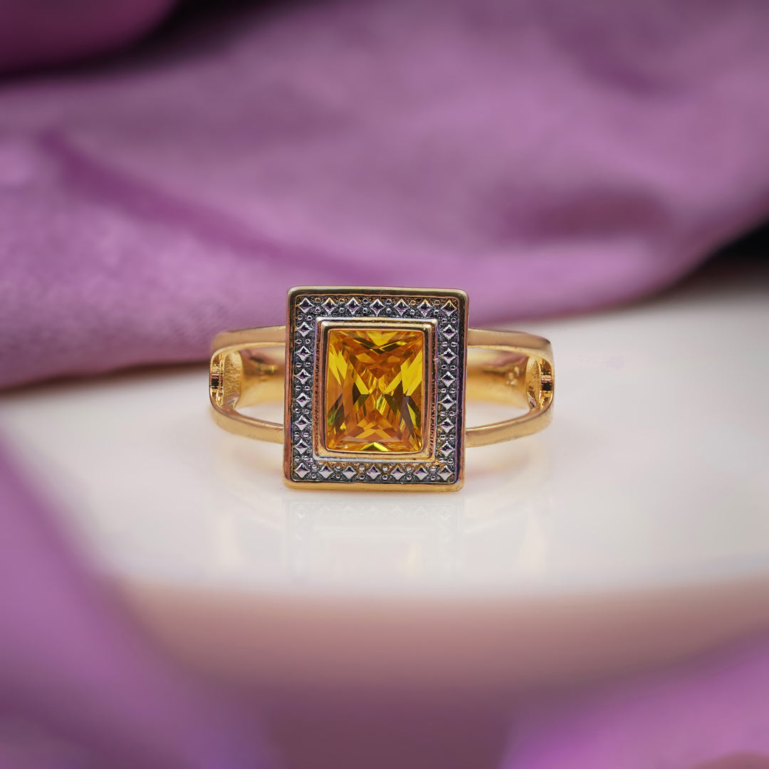 Men’s Gold-Tone Yellow Stone Ring GMR -5