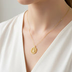 Vintage-Inspired Gold Filigree Circle Women Necklace GWN -158