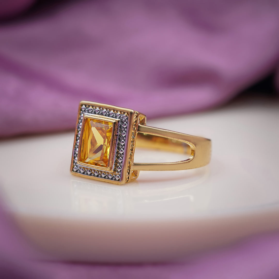 Men’s Gold-Tone Yellow Stone Ring GMR -5