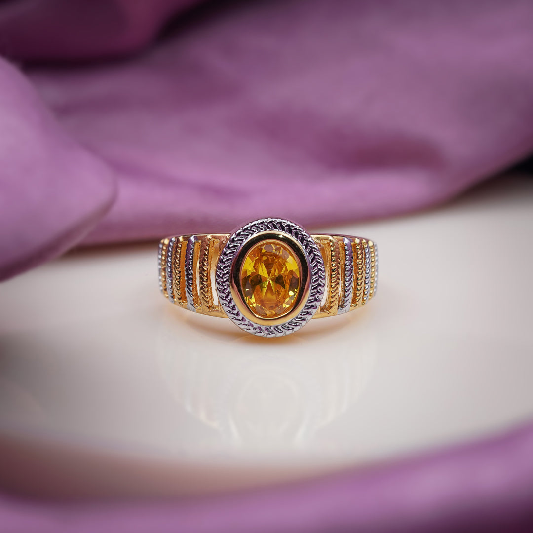 Men’s Gold-Tone Yellow Stone Ring GMR -10