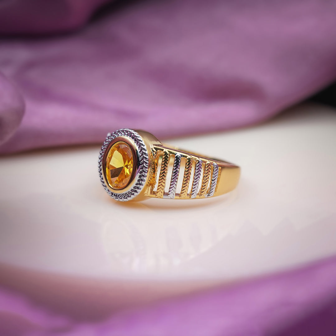 Men’s Gold-Tone Yellow Stone Ring GMR -10