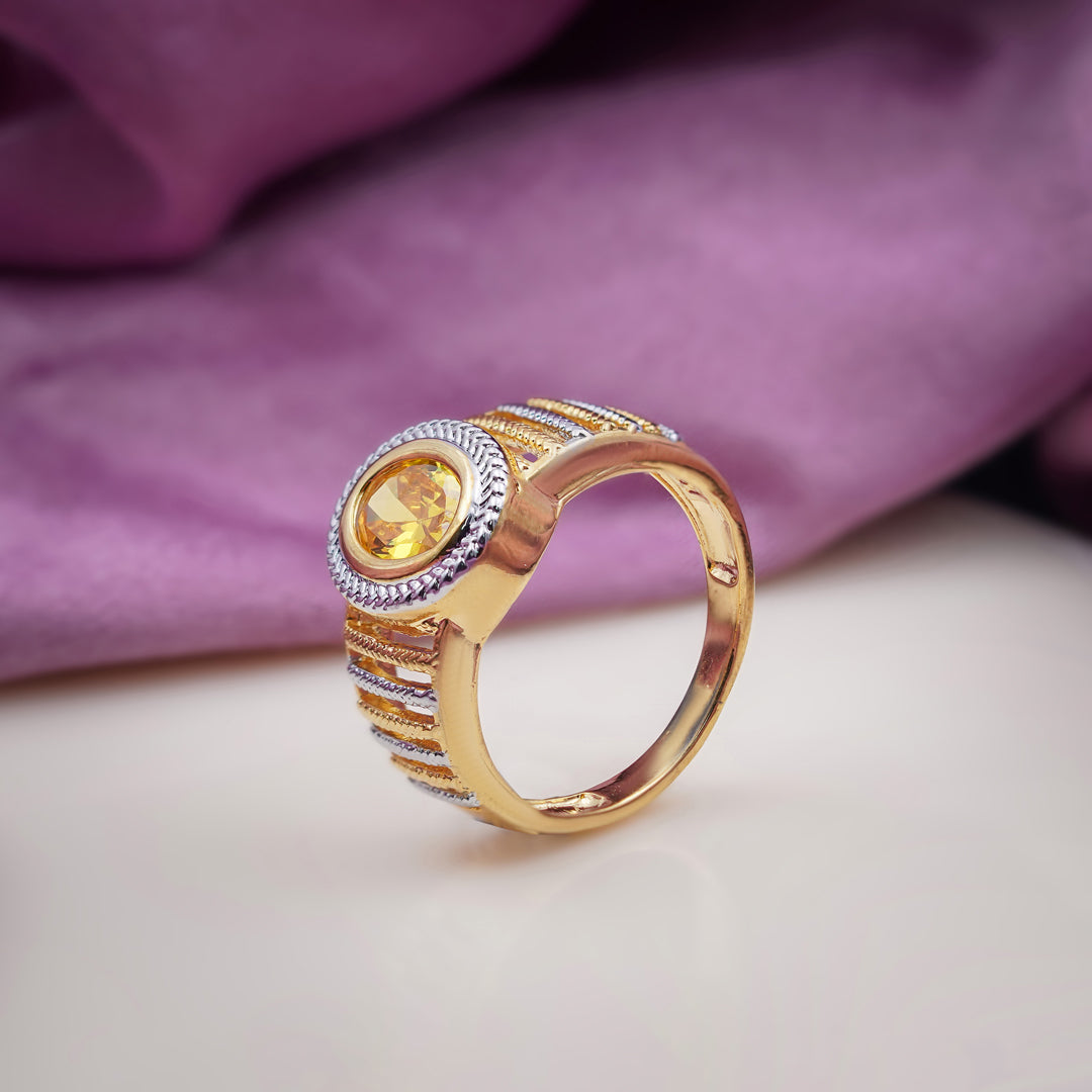 Men’s Gold-Tone Yellow Stone Ring GMR -10