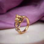 Men’s Gold Lion Head Two-Tone Ring GMR -25