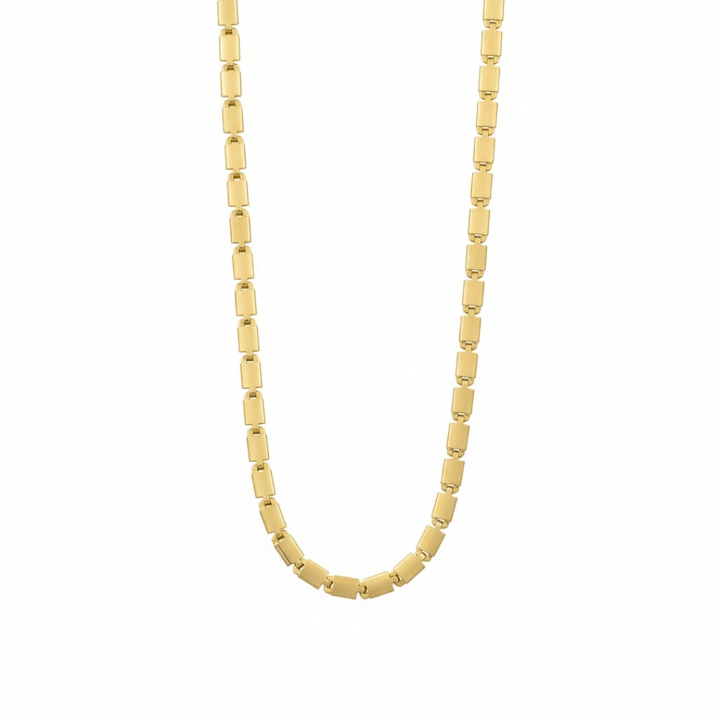 Men’s Gold Tone Rectangular Link Chain GMC -18