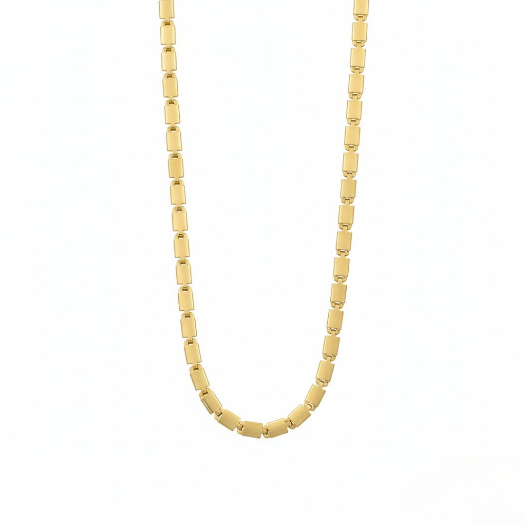 Men’s Gold Tone Rectangular Link Chain GMC -18