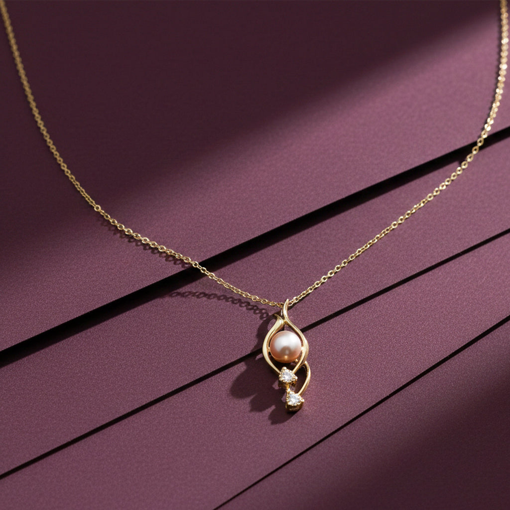 Elegant Gold Teardrop Necklace GWN -43