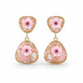 Pink Floral Stone Earrings GWE -248