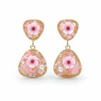 Pink Floral Stone Earrings GWE -248