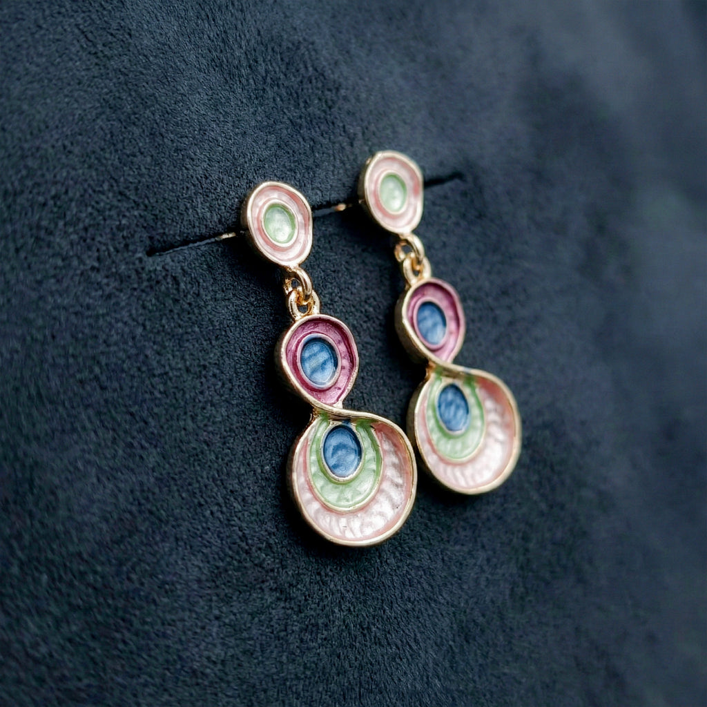 Enamel Circle Earrings GWE -199
