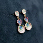 Enamel Circle Earrings GWE -199