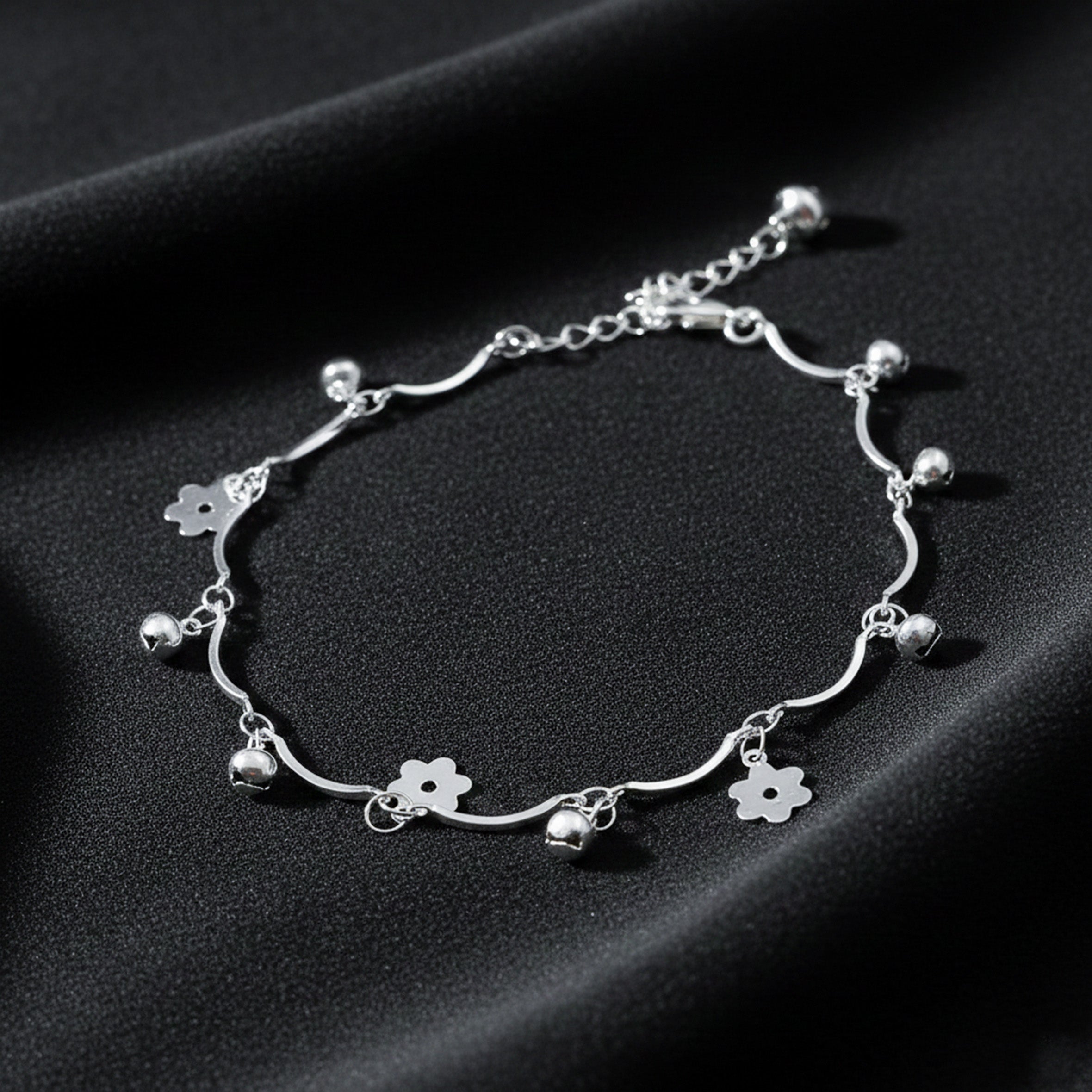 Floral Charm Beaded Anklet GWA -24