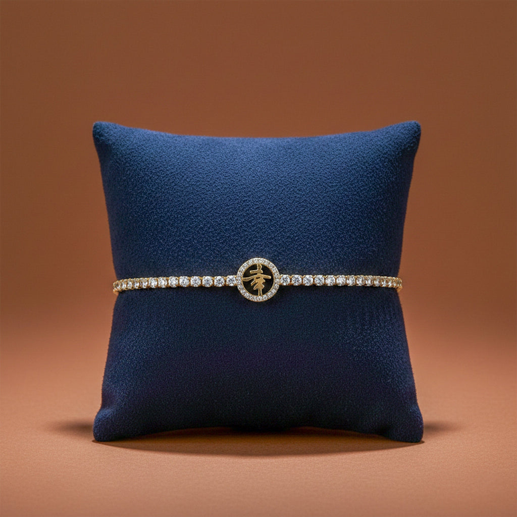 Gold Lucky Symbol Adjustable Bracelet GWB -108