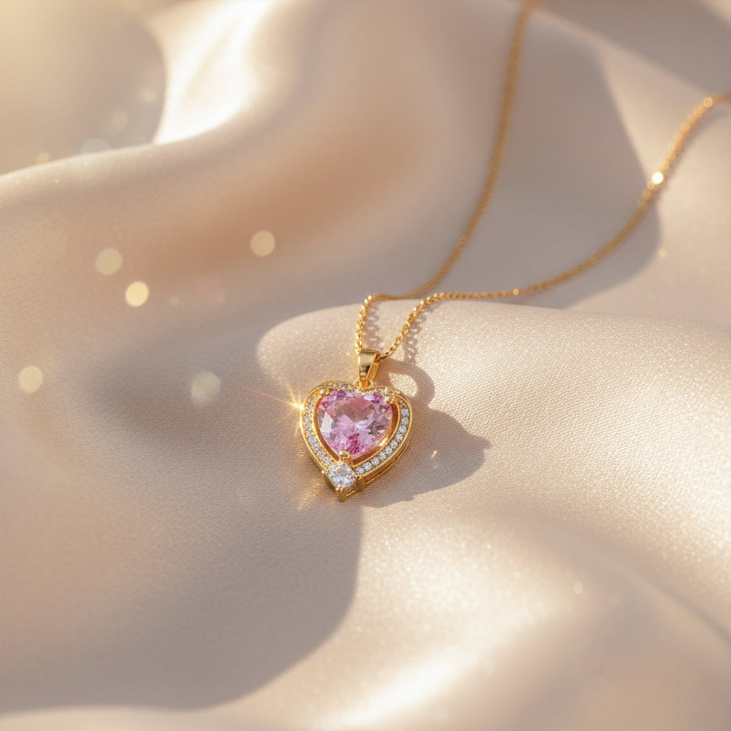Heart Crystal Pendant Necklace GWN -141