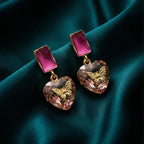 Purple & Heart, Butterfly Earrings GWE -216