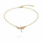 Bow Crystal Gold Anklet GWN -132