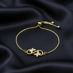 Gold Infinity Floral Adjustable Bracelet GWB -165
