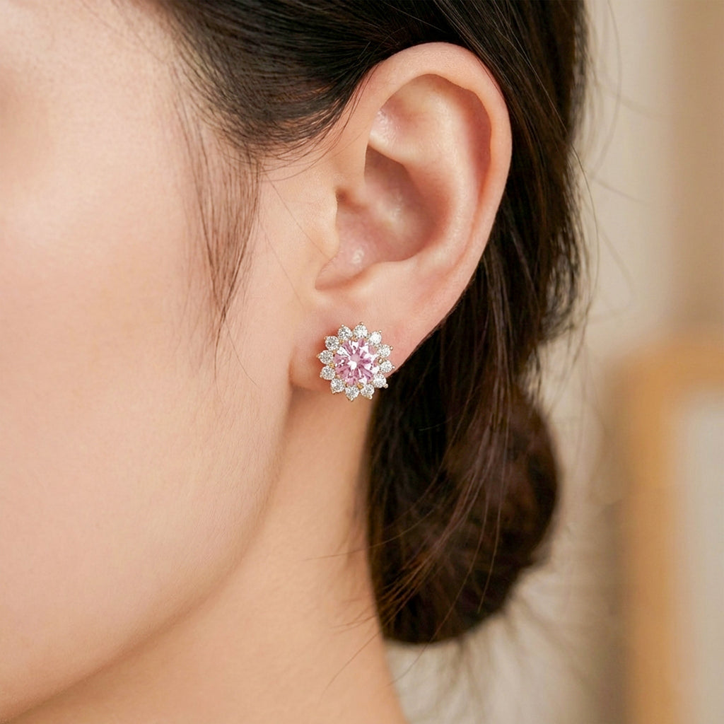 Blush Halo Stud Earrings GWE -73