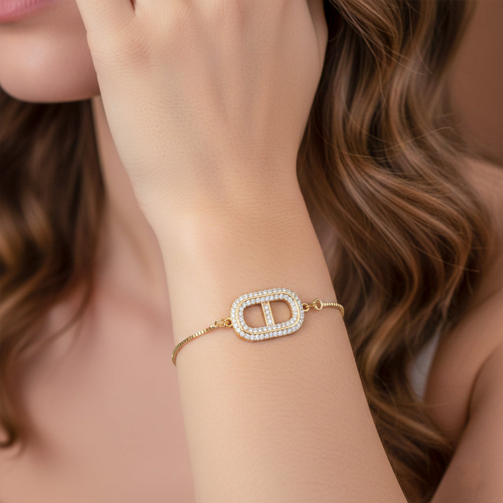 Gold Initial Adjustable Bracelet GWB -166