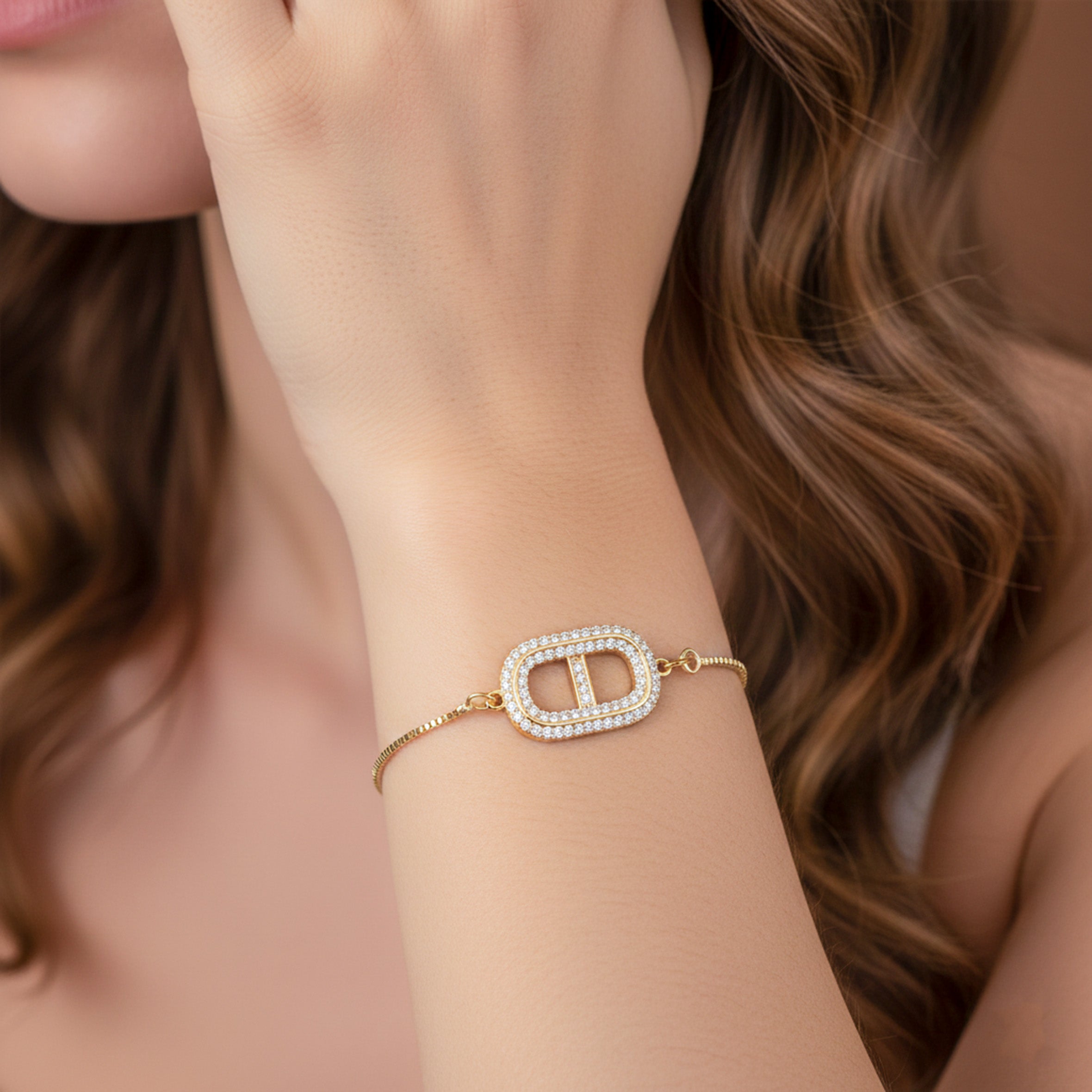 Gold Initial Adjustable Bracelet GWB -166