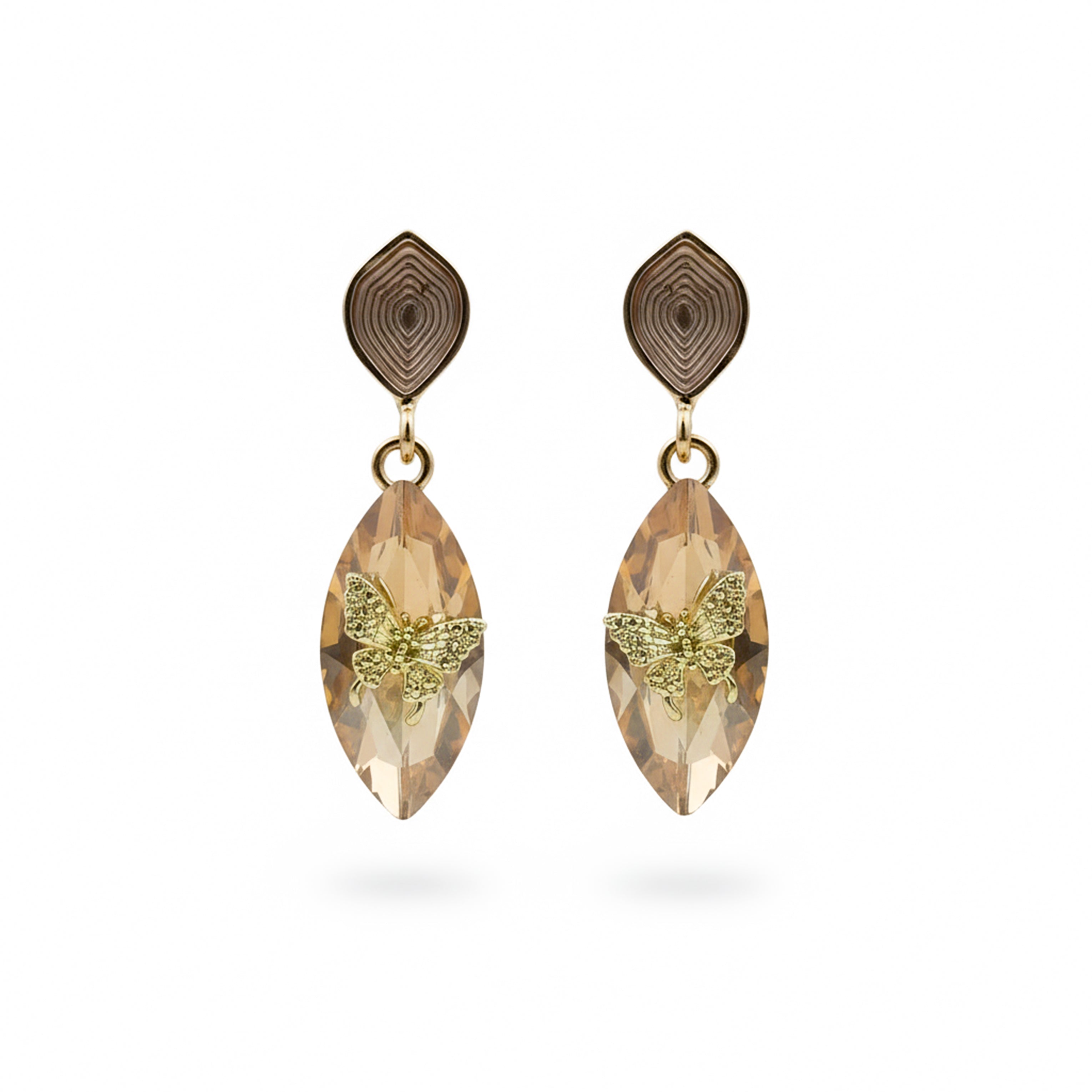 Butterfly Crystal Drop Earrings GWE -217