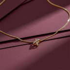 Golden Criss-Cross Spark Pendant Necklace GWN -59