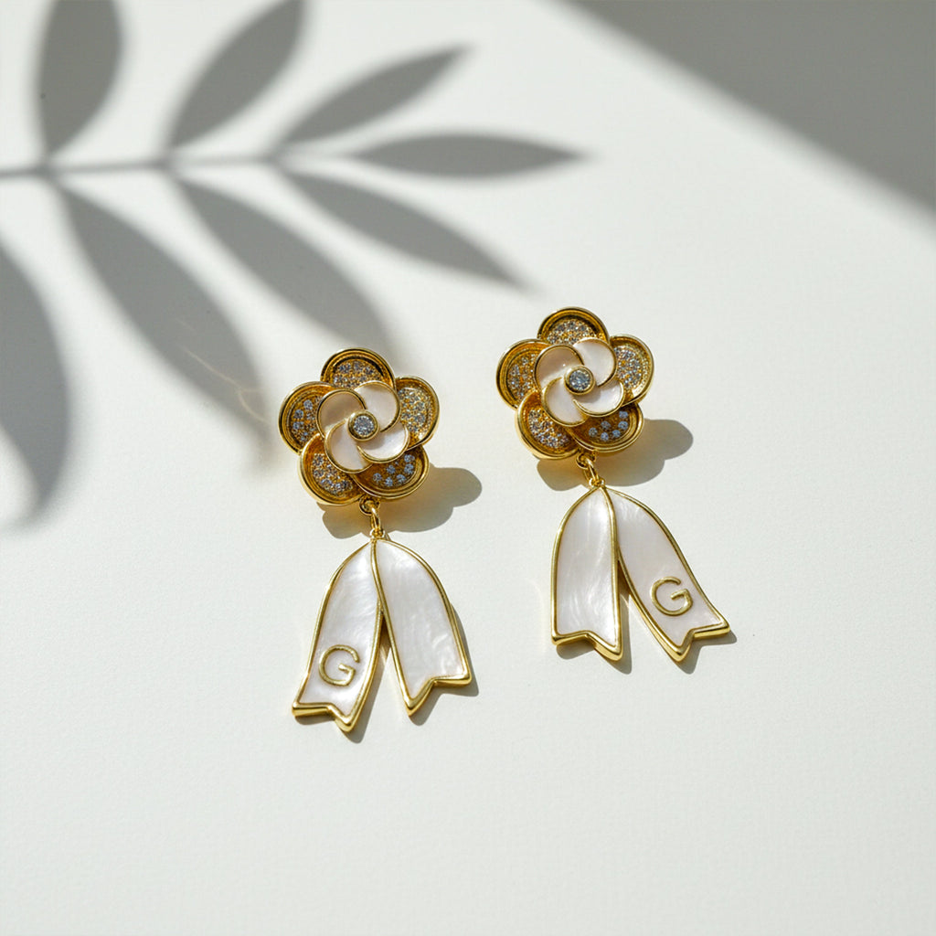 Pearl & Crystal Drop Earrings GWE -59
