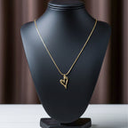 Golden Open Heart Charm Necklace GWN -62