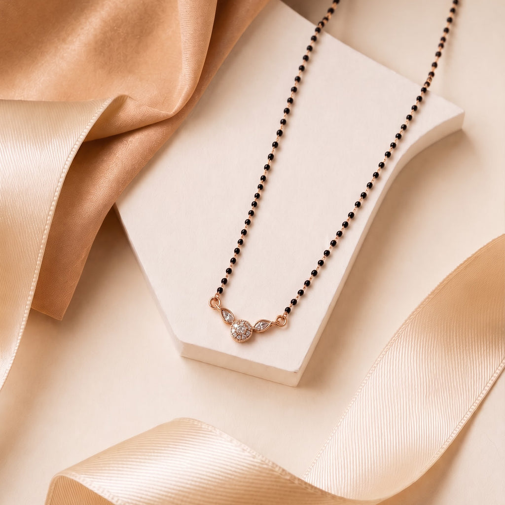 Rose Gold Floral Stone Mangalsutra GM -58