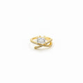 Golden Emerald Cut Twist Ring GWR -29