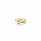 Golden Emerald Cut Twist Ring GWR -29