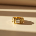 Men’s Gold-Tone Clear Stone Ring GMR -23