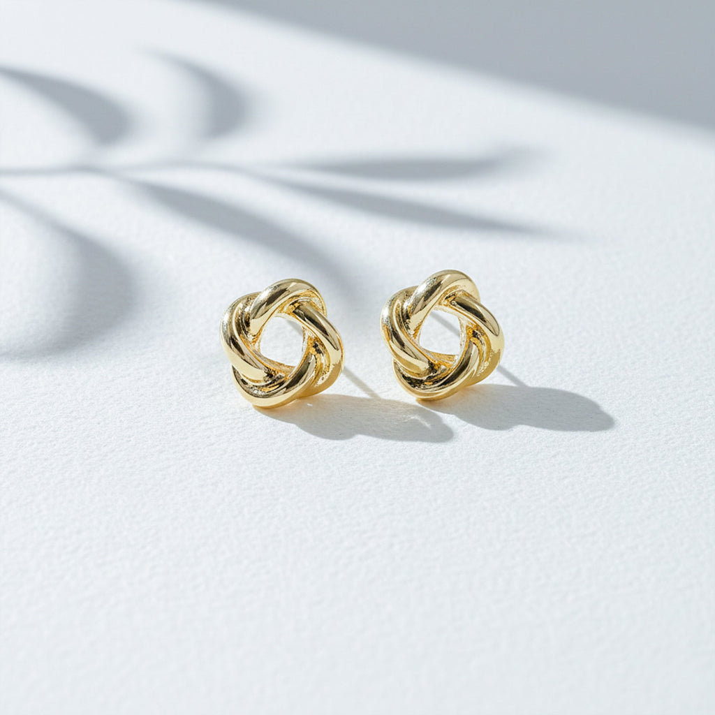 Infinity Knot Luxe Gold Stud Earrings GWE -54