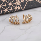 Golden Wave Studs Earring GWE -6