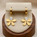 Golden Floral Drop Earrings GWE -79