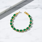 Emerald Green Oval Tennis Bracelet GWB -138