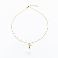 Golden Bow Drop Pendant Necklace GWN -88