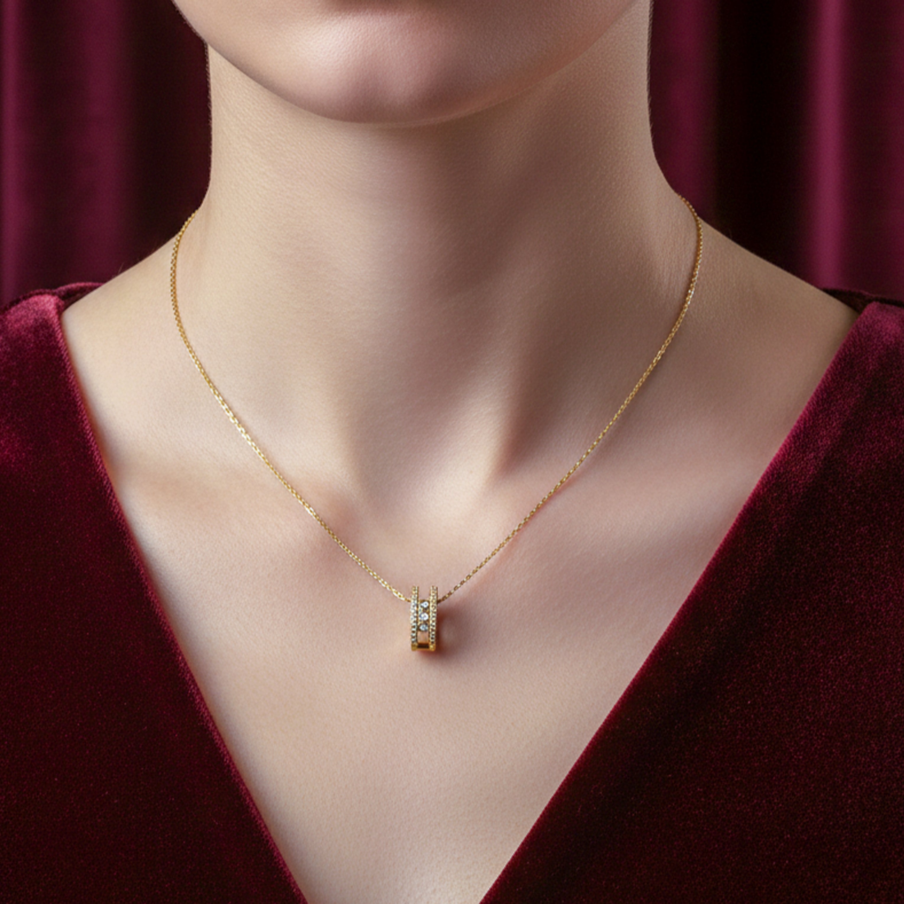 Spark Bar Pendant Necklace GWN -47