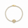 Gold Floral Tennis Bracelet GWB -79