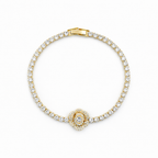 Gold Floral Tennis Bracelet GWB -79