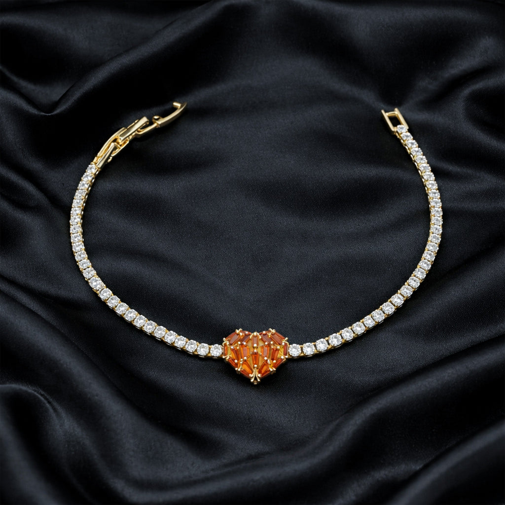 Golden Heart Tennis Bracelet GWB -99